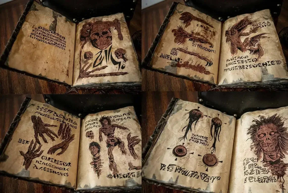 Vintage And Collectible Books - ヴィンテージ・ネクロノミコン - 黒魔術召喚書、25ページのアート＆クラフトコレクタブル、フェイクレザーカバー付き