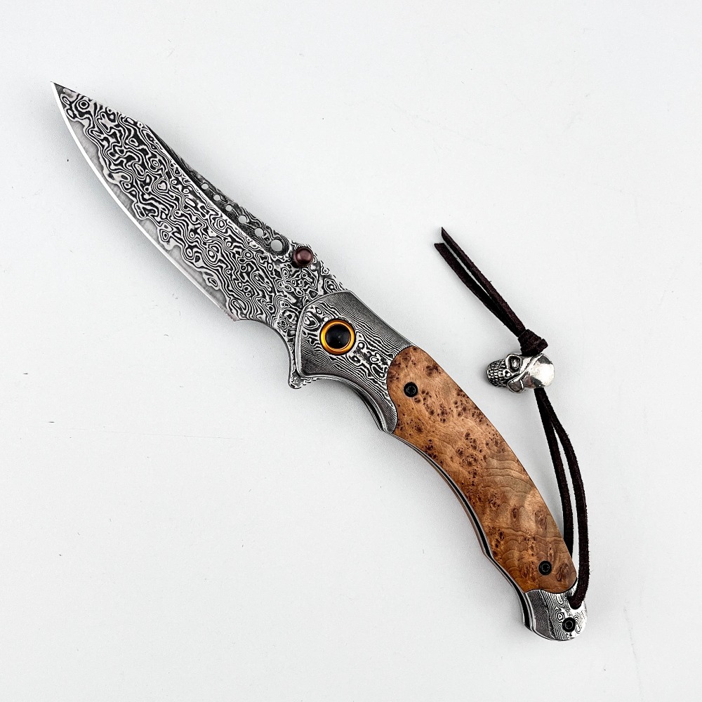 Vintage Collectible Pocket Knives - 高硬度ダマスカス模様折りたたみナイフ、ヴィンテージ装飾コレクターズアイテムポケットナイフ、ギフトコレクション、ハンティングナイフ