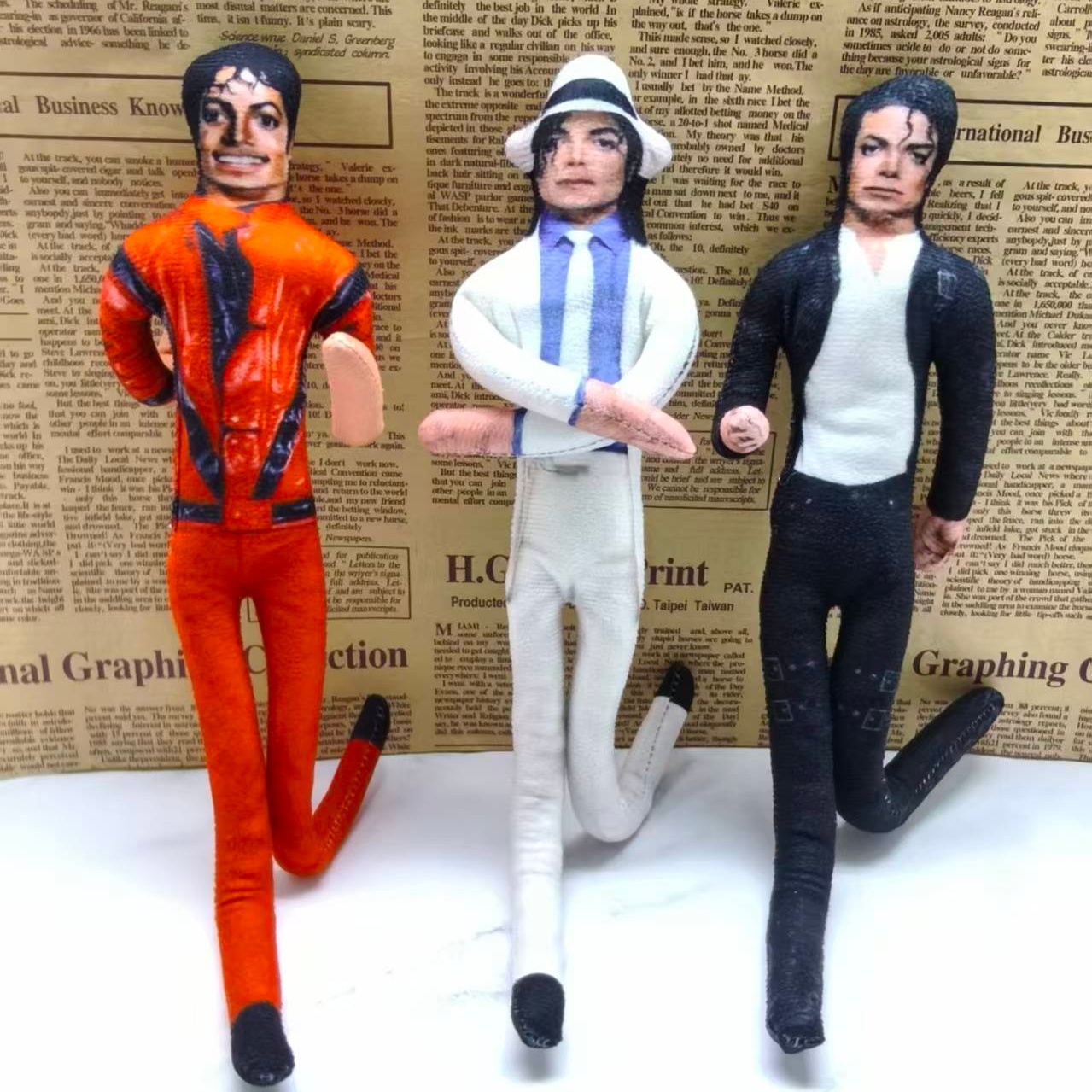 Vintage Collectible Figures - ヴィンテージMJマイケル・ジャクソンコスプレ小道具人形曲げられるワイヤーフレーム調整可能な姿勢ぬいぐるみフィギュア家の装飾ファンコレクションギフト