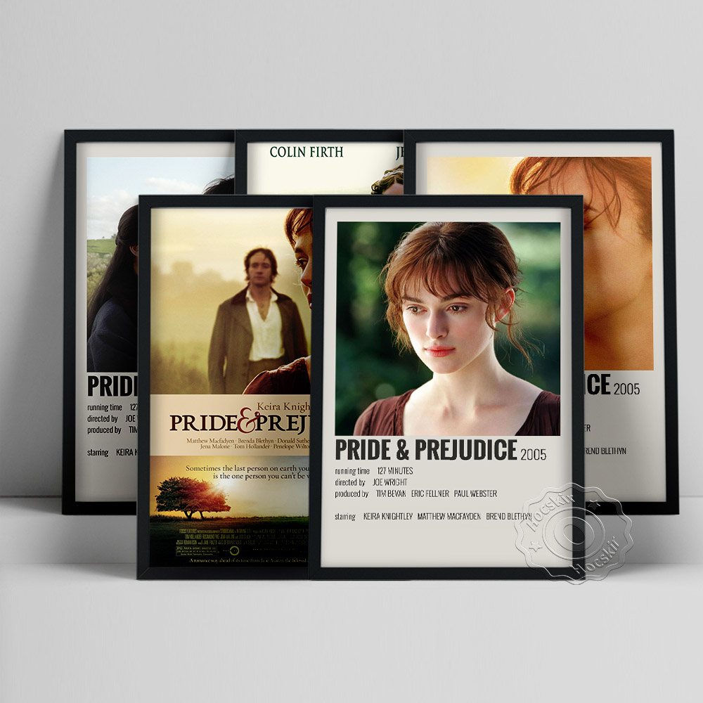 Vintage And Collectible Books - 誇りと偏見 映画ポスター、ジェーン・オースティンの書籍表紙ウォールピクチャー、ヴィンテージ映画フィギュアウォールペイント、ファンがアートプリントを集める