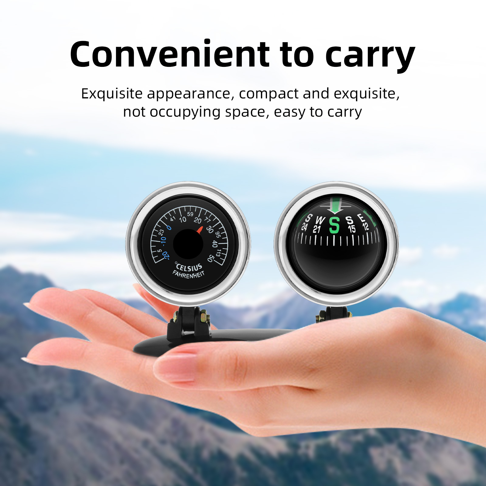 Analog Meter Gauge - 車の装飾品 コンパス 温度計 ガイドボール ダッシュボードメーター ゲージ