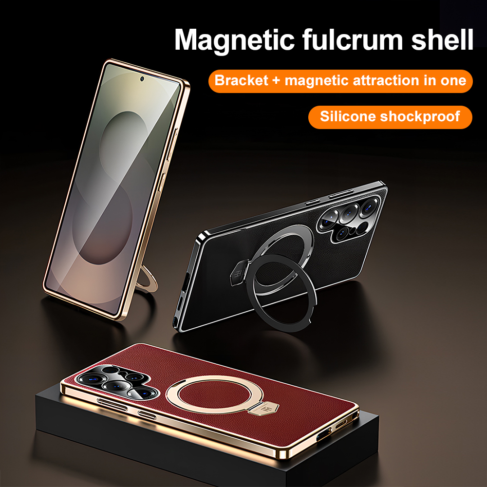 Camera Leather Case - Magsafe対応 マグネット式ブラケット付きスマホケース Samsung S25 Ultra S24