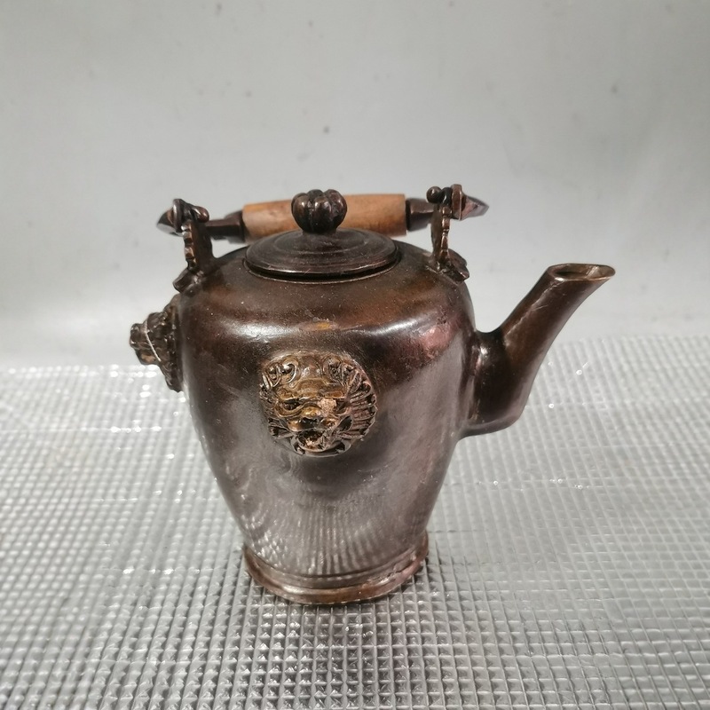 Collectible Vintage Wine - 古い銅製品、銅製の動物の耳型ハンドル付きケトル、水筒、ワインケトル、ヴィンテージ品、家の装飾品、収集品