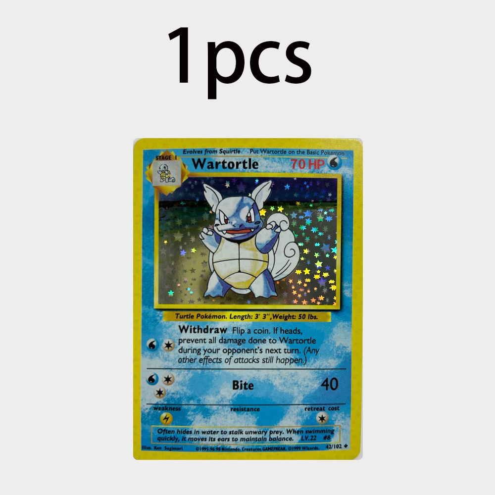 Vintage Pokemon Collectible - DIY PTCG アニメワートトルヴィンテージトレーディングカードホロレアフラッシュレプリカコレクタブルゲーム趣味カードファン誕生日ギフト