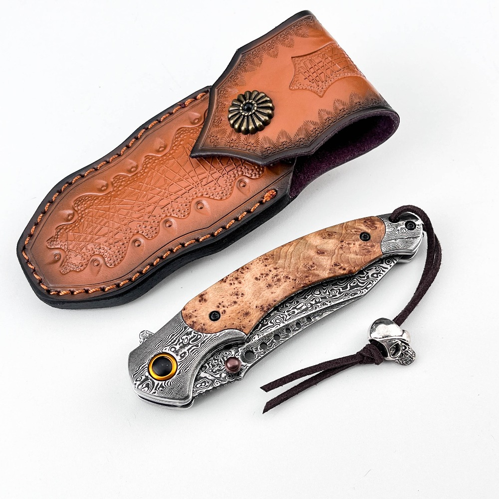 高硬度ダマスカス模様折りたたみナイフ、ヴィンテージ装飾コレク - Vintage Collectible Pocket Knives のレビューと価格
