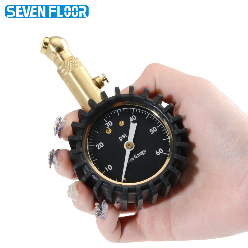 0-60PSI タイヤ空気圧計 2インチダイヤル式機械式銅製 - Analog Meter Gauge のレビューと価格