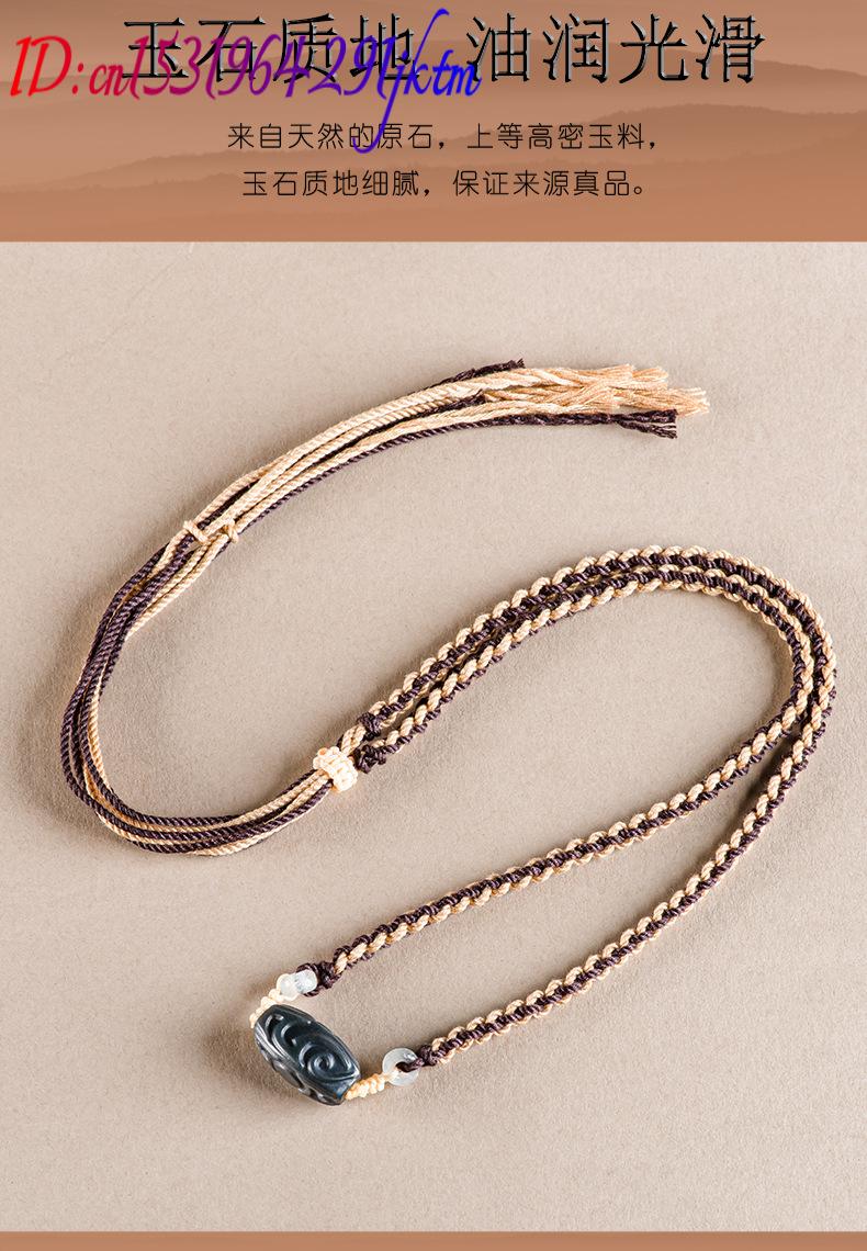 和天翡翠彫刻ビーズペンダントネックレスヴィンテージファッショ - Vintage Necklace のレビューと価格