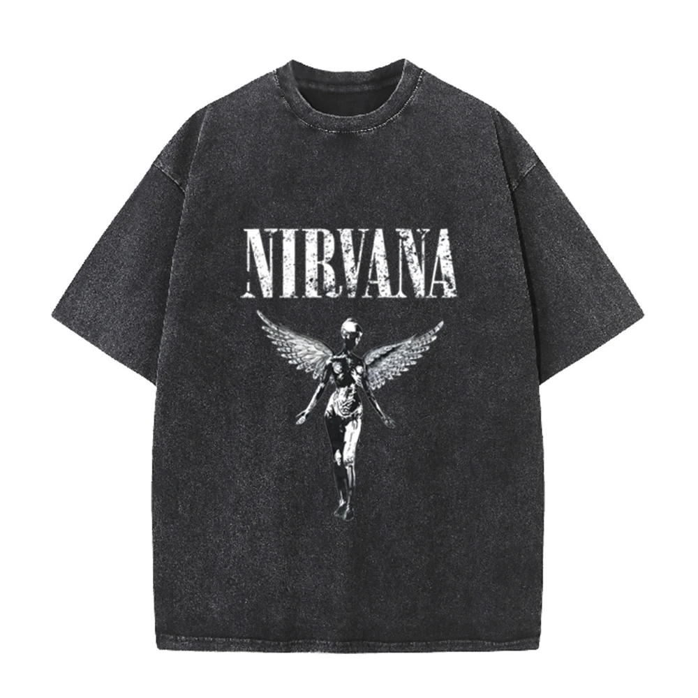 レトロアシッドウォッシュオーバーサイズTシャツ ニルヴァーナ - Vintage Collectible Figures のレビューと価格