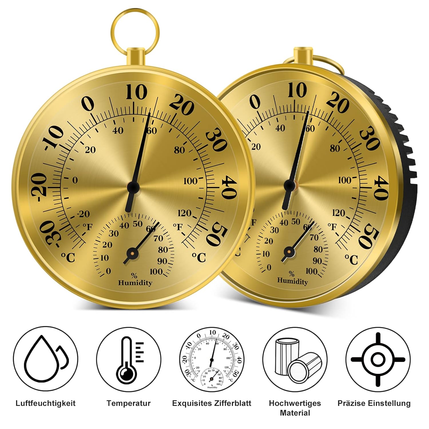 10 センチメートル壁温度計湿度計装飾アナログ温湿度計温度と - Analog Meter Gauge のレビューと価格
