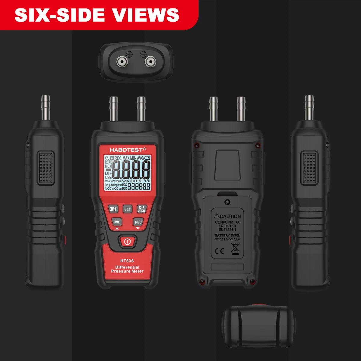 HABOTEST HT636 デジタル圧力計圧力計空気圧計差 - Analog Meter Gauge のレビューと価格