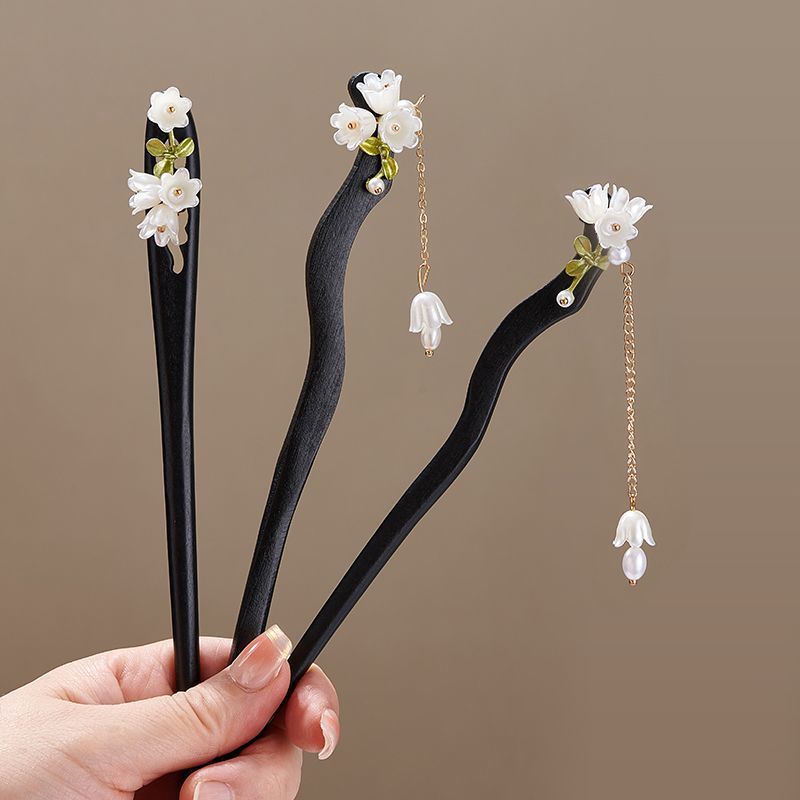 木製フラワーヘアピンヴィンテージ Convallaria M - Vintage Jewelry Collection のレビューと価格