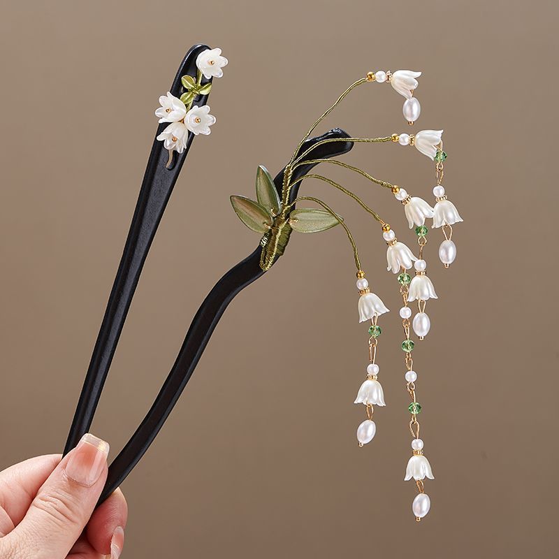 木製フラワーヘアピンヴィンテージ Convallaria M - Vintage Jewelry Collection のレビューと価格