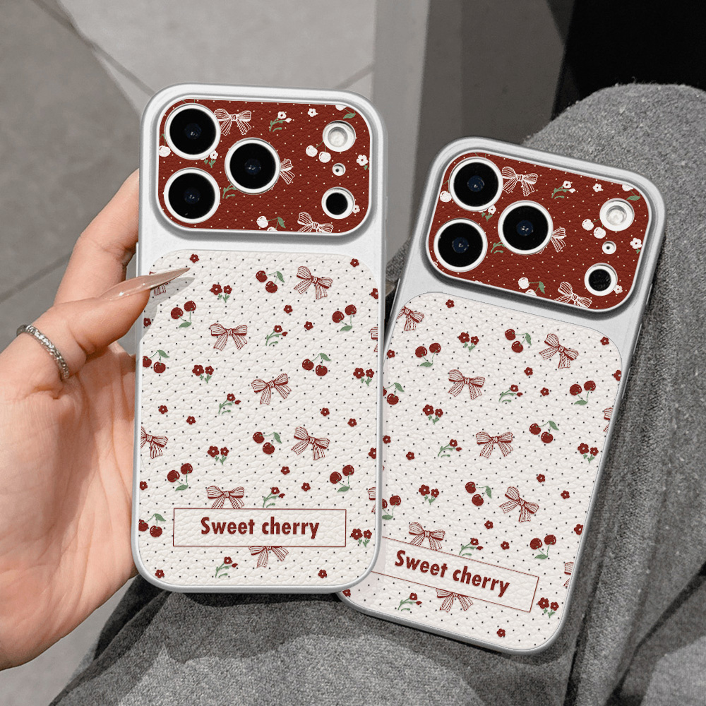 スイートチェリーボウレザーフォンケース iPhone 12  - Camera Leather Case のレビューと価格