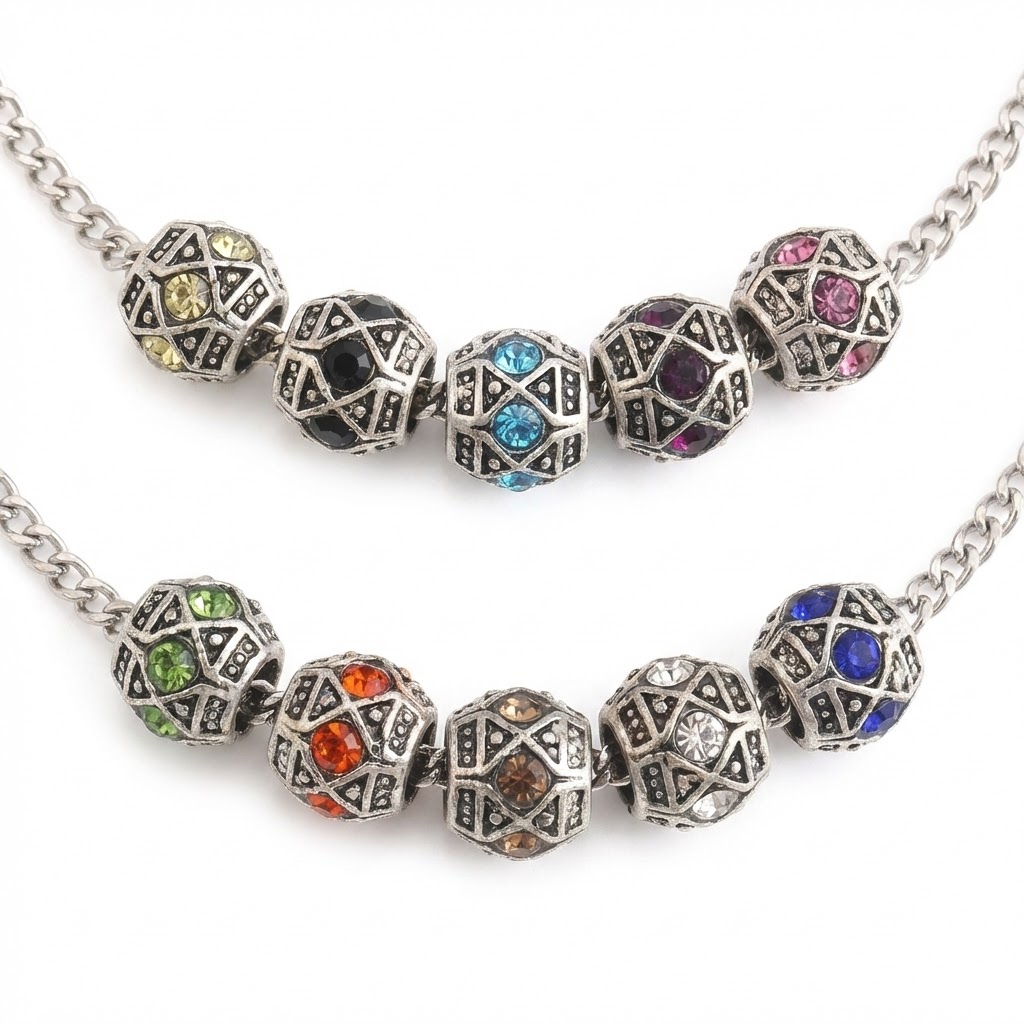 10 個ヴィンテージアンティークシルバーカラー大穴メタルライ - Vintage Jewelry Collection のレビューと価格