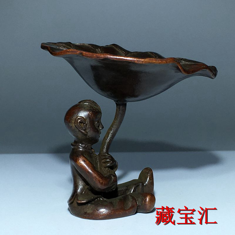 ヴィンテージアンティーク蓮の葉子供像ブロンズ製田舎古物コレク - Vintage And Collectible Items のレビューと価格
