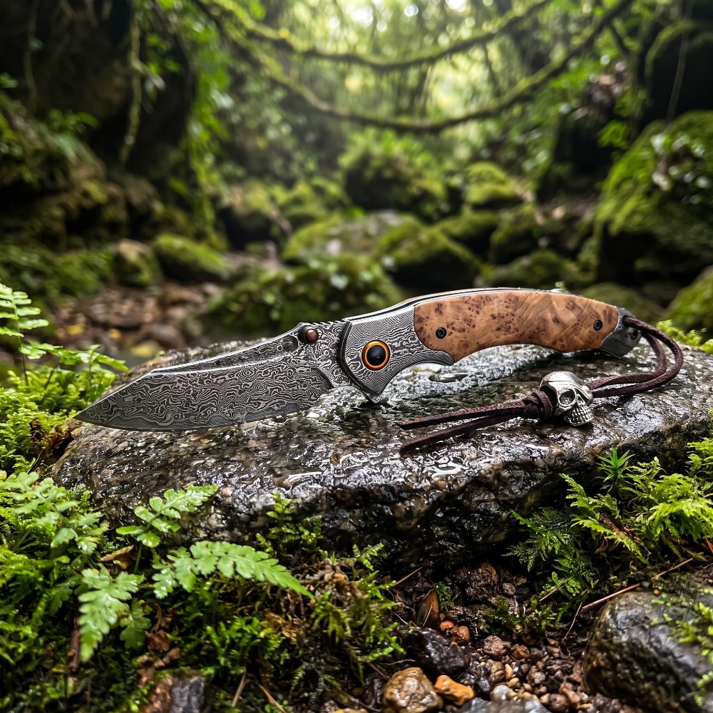 高硬度ダマスカス模様折りたたみナイフ、ヴィンテージ装飾コレク - Vintage Collectible Pocket Knives のレビューと価格