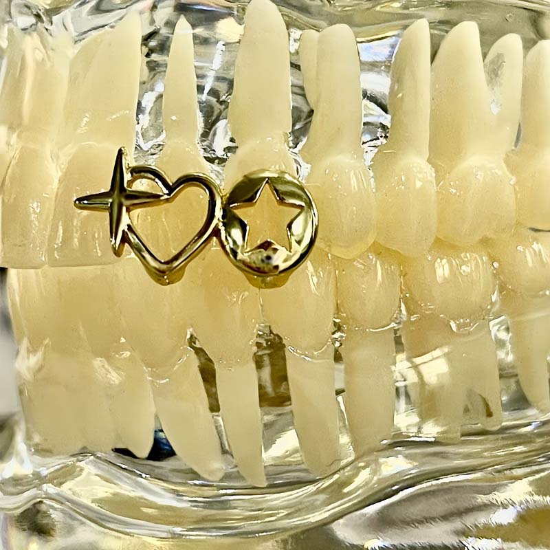 パンクヒップホップ ホローハート歯キャップ 女性男性用 ヴィ - Vintage Jewelry Collection のレビューと価格