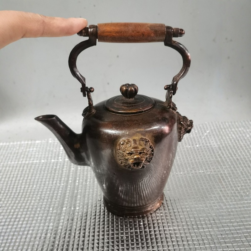 古い銅製品、銅製の動物の耳型ハンドル付きケトル、水筒、ワイン - Collectible Vintage Wine のレビューと価格
