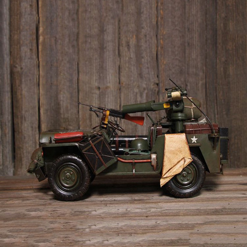 ヴィンテージの手作り鉄製軍用車両模型 - アンティークの家の - Collectible Vintage Tools のレビューと価格