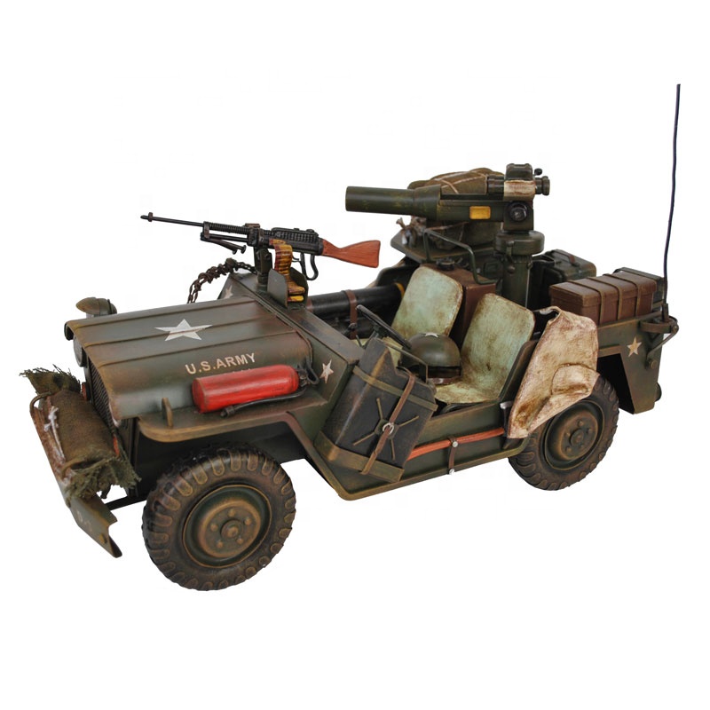 ヴィンテージの手作り鉄製軍用車両模型 - アンティークの家の - Collectible Vintage Tools のレビューと価格